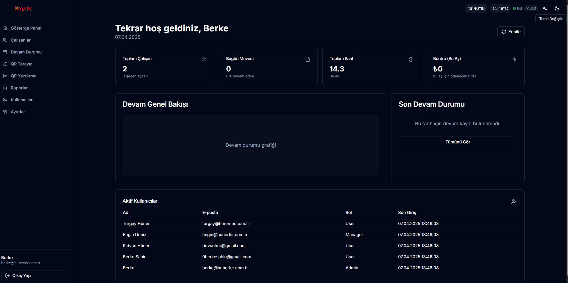 Hünerler Tarım Personel Takip